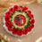 Handmade Floral Rakhi Platter/Pionee Platter  – Decorative Flower Rakhi Tray with Artificial Roses  for Wedding, Engagement | Pooja Platter, Center Table Decor,Gifting ( Rakhi Platter with Rakhi And Roli Chawal )
