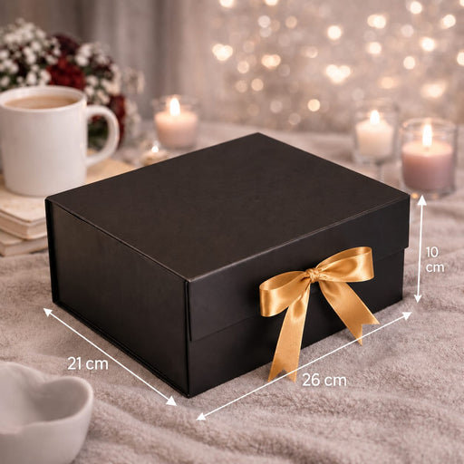 Collapsible  Without Magnet  Decorative Folding Paper Cardboard /Box with ribbon,DIY Box for Gift Hamper,Valentine Gifting,Wedding gifing.