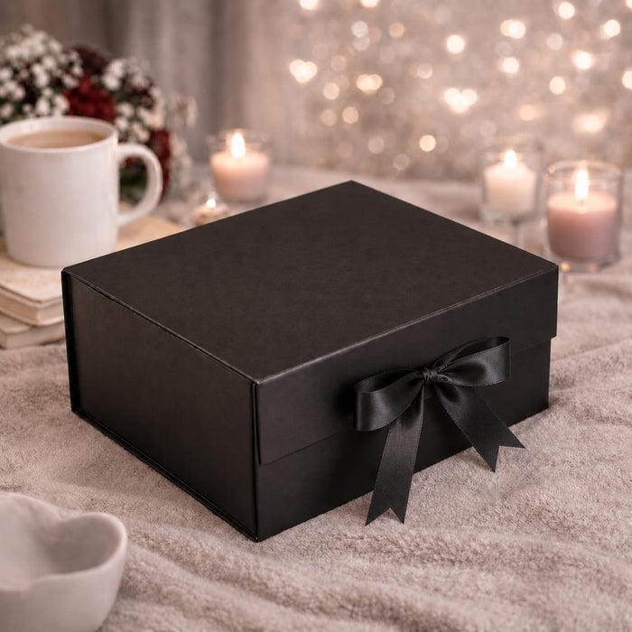 Collapsible  Without Magnet  Decorative Folding Paper Cardboard /Box with ribbon,DIY Box for Gift Hamper,Valentine Gifting,Wedding gifing.