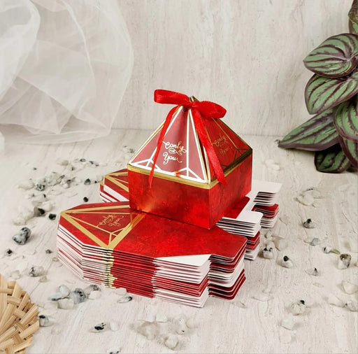 Diamond box Decorative Folding Storage Box for Return Gift, Birthday, Gift Boxes with Ribbon, Perfect for Packing Chocolate, Dry Fruits