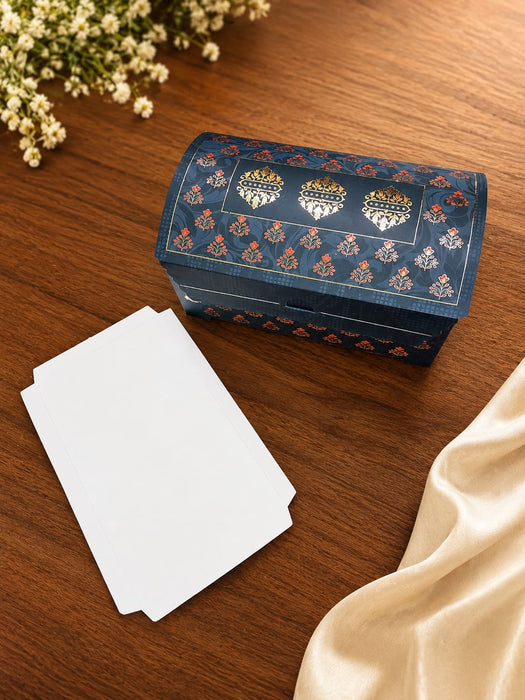Royal Sandook Premium Printed Curved Gift Hamper Box with Handle | Luxury Festive Packaging Box for Raksha Bandhan, Diwali, Wedding & Return Gifts