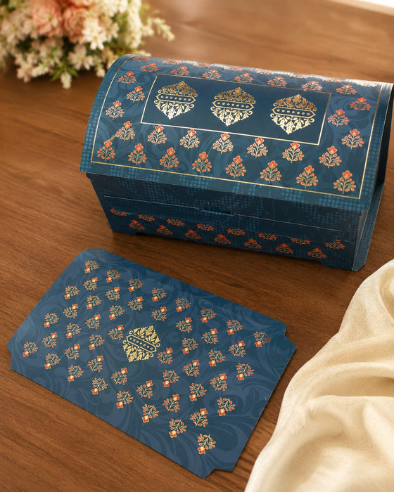 Royal Sandook Premium Printed Curved Gift Hamper Box with Handle | Luxury Festive Packaging Box for Raksha Bandhan, Diwali, Wedding & Return Gifts