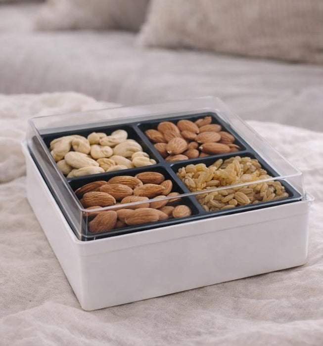 4 Cavity Packing Box | Disposable  Box for  Brownies,Cake, Cookies ,Picnic,Gifting & Premium Packing