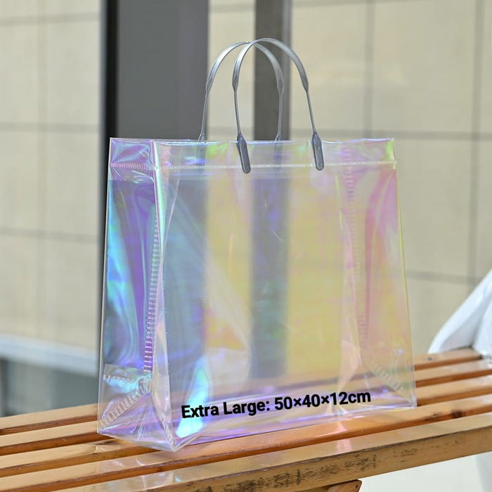 Transparent  Laser Bag | Premium Clothing Store Shopping Bag |  Style Gift Carry Bag for Boutique, Retail & Gifting