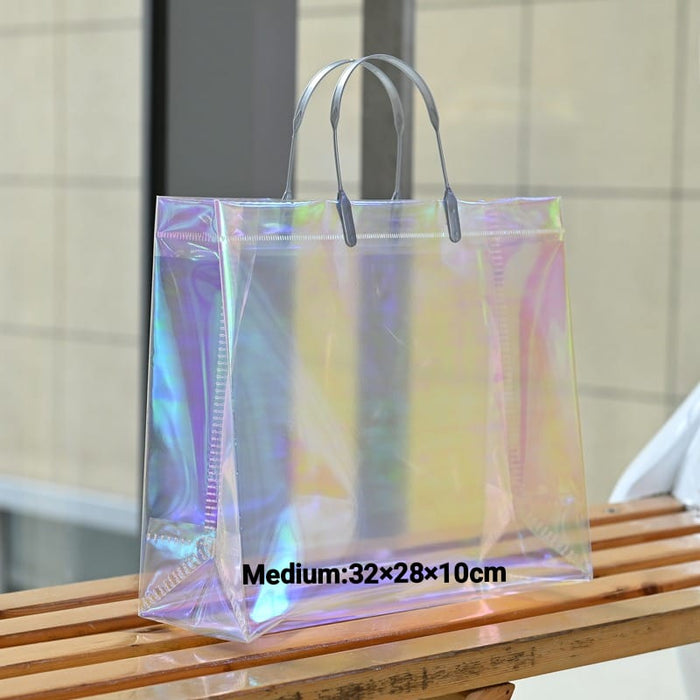 Transparent  Laser Bag | Premium Clothing Store Shopping Bag |  Style Gift Carry Bag for Boutique, Retail & Gifting