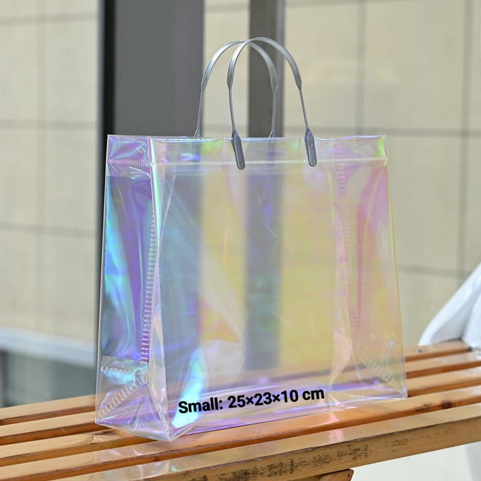Transparent  Laser Bag | Premium Clothing Store Shopping Bag |  Style Gift Carry Bag for Boutique, Retail & Gifting