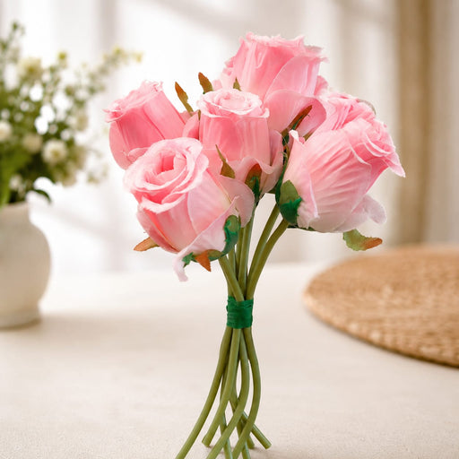 Artificial Rose Flower for - Home, Office, Bedroom, Balcony, Table Display, Living Room Decoration and Craft Corner (Without Vase Pot)