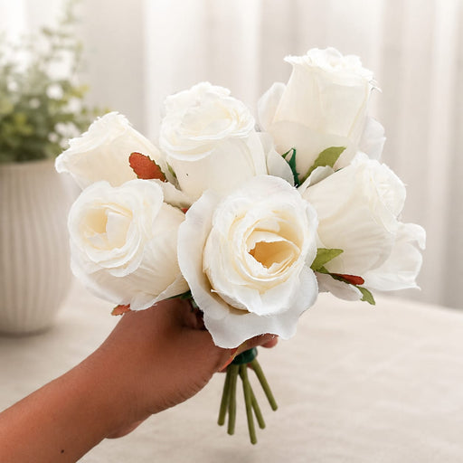 Artificial Rose Flower for - Home, Office, Bedroom, Balcony, Table Display, Living Room Decoration and Craft Corner (Without Vase Pot)