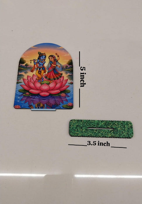 13 Pcs MDF Krishna Jhanki  Cutout  Set with stand   (Approx. 4 x 5 Inch) | Bal Krishna Leela Mini Table Top Decor for Janmashtami, Krishna Jhula, Mandir, Pooja & Festival Decoration