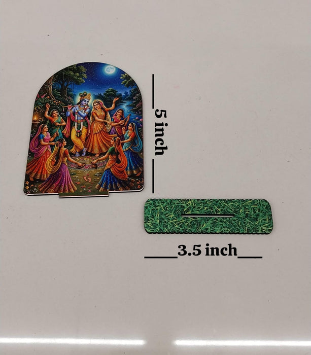 13 Pcs MDF Krishna Jhanki  Cutout  Set with stand   (Approx. 4 x 5 Inch) | Bal Krishna Leela Mini Table Top Decor for Janmashtami, Krishna Jhula, Mandir, Pooja & Festival Decoration