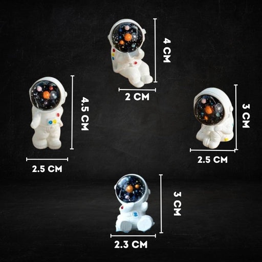 1 Set Astronaut Miniature Set for Home, Bedroom, Living Room, Office, Restaurant Decor, Figurines and Christmas Decoration Items(Multicolor, Pack of 4) (Resin)