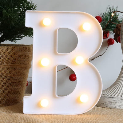 6 inch Marquee Alphabet Shaped Led Light for Home Decoration and Wall Lamp, White, 1 Piece