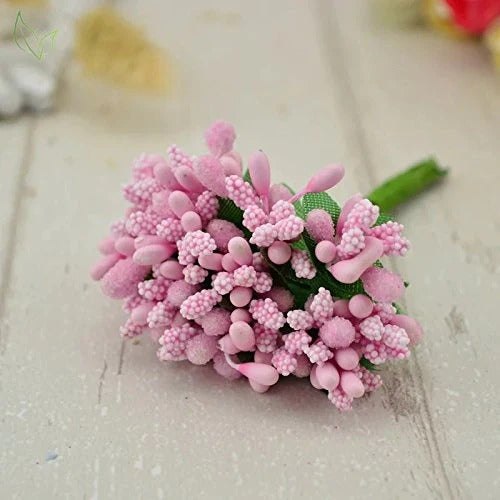 Artificial Pollen Flowers for Tiara Making and Jewelry Making (12 Bunch in 1 Pack)