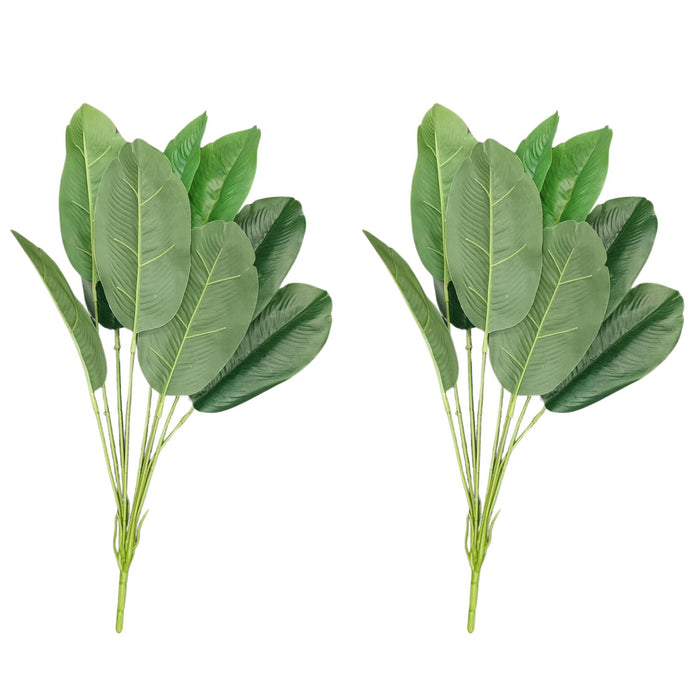 SATYAM KRAFT 1 Pcs Bunch of Banana leaves Artificial Flower Plant without Pot for Home Decor Natural Look for wedding mandap decor,Gifting, Office Desk, Bedroom, Living Room, Christmas & New Year Decorations and Craft (48 cm) (Plastic)
