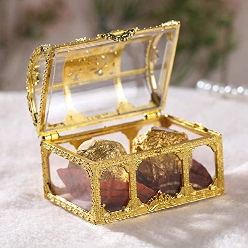 Big Golden Decorative Box For Mini Storage,Wedding gift,Return Gift, Christmas Decoration items, Ring Jewelry Trinket Box, Candy Storage Container Case DIY (Golden Boxes) (Big)