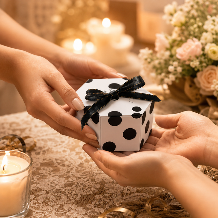 50 Pcs Hexagon Paper Gift Box with Ribbon, Gift Packaging Box for Wedding Return Gifts, Birthday Favours, Chocolate, Dry Fruit, Jewellery, Cosmetics, Baby Shower & Festive Hamper Packing