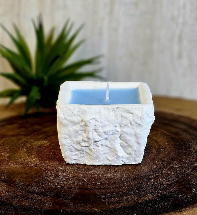 1 Pcs Scented Wax Candle in Square Container | Blue Aromatherapy Candle for Home Décor, Spa, Meditation, Gifting & Relaxation