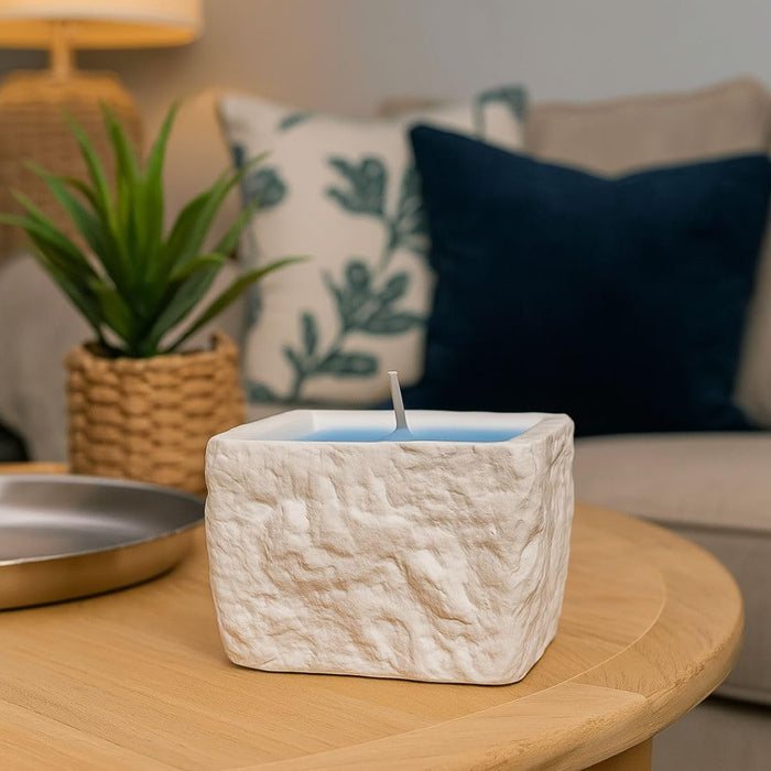 1 Pcs Scented Wax Candle in Square Container | Blue Aromatherapy Candle for Home Décor, Spa, Meditation, Gifting & Relaxation