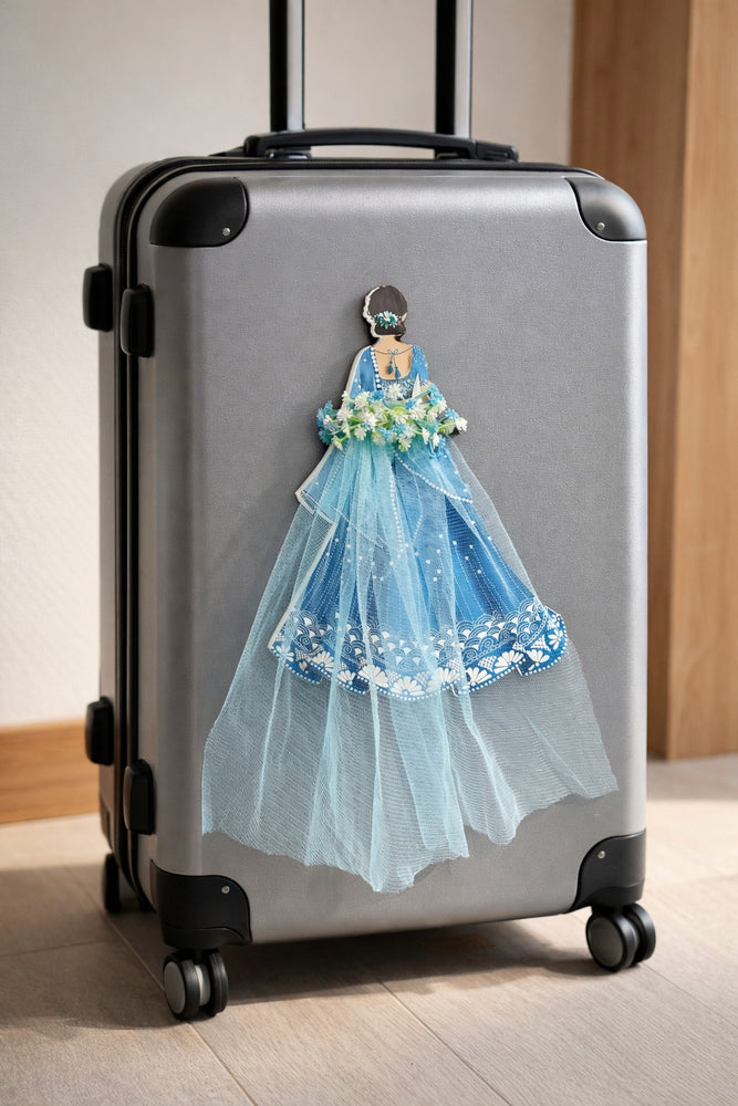 Princess Topper Cutout/ SuitcaseTopper Net Band with Glue Drop | DIY Decorative Cutout for Trousseau Packing, Wedding Gifting, Return Gifts, Bags & Trolley Bag Decor