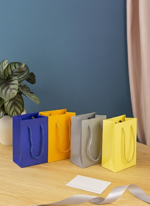 24 Pcs Random Solid Color Gift Bags with Handle Gift Paper bag, gift For Gifting, marriage Return Gifts, Birthday, Wedding, Party, Season's Greetings (Multi)