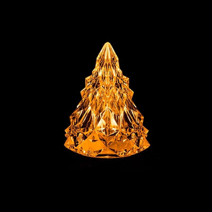 SATYAM KRAFT 12 pcs Acrylic Crystal Chritsmastree Design Flameless and Smokeless Led Tea Light Candle for Gifting,House, Light for Balcony, Room, Birthday, Festival Christmas Decoration