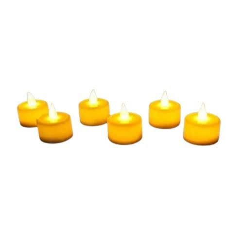 24 pcs Acrylic Flameless And Smokeless Decorative Candles Led Tea Light Candle Perfect For Gifting (Yellow, 2 Cm)                                         *BEST SELLER*