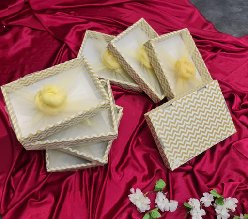 10 Pcs Multipurpose Decorative Folding Paper Box Net Rectangle Cardboard Box with Net DIY Tray for Gift Hamper, Gifting (Cardboard Folding Paper Box),Room Hamper,Wedding Hamper