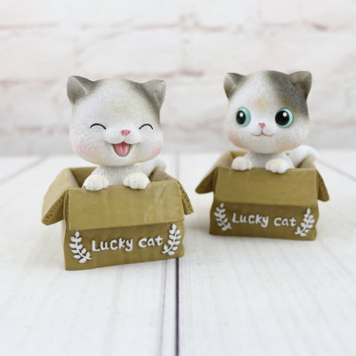 1 Pc Bobble Head Shaking Cat, Ideal for Car Dashboard Miniature Decorative Figurines Decor for Living Room Decoration, Home, Office