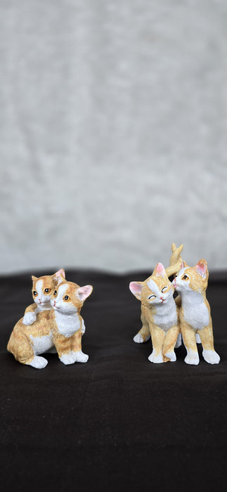 1 Pc Ginger Cat Cute Kitten Decorative Figurines Decor for Living Room Decoration, Home, Office, Car Dashboard