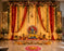 Premium Ganpati & Kanha Ji Singhasan Backdrop Set | Red Gold Finish Mirror Lace | square size 31×31 cm ,  Round Backdrop 31x31 cm  | Pooja Decoration