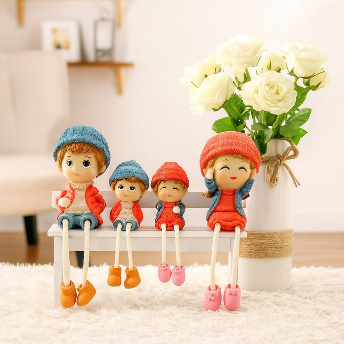 1 set Hanging Legs Cute Boy and Girl Toy Home Decor Showpiece – Elegant Hanging Leg Design for Decorative Room Enhancement