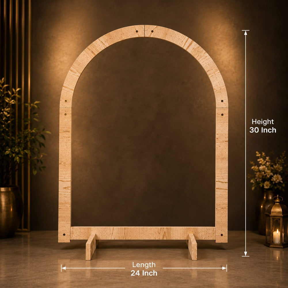 Premium Foldable Wooden Backdrop Stand | Available in Round, Hexagon & Arch Shapes | Elegant Event Decoration Frame