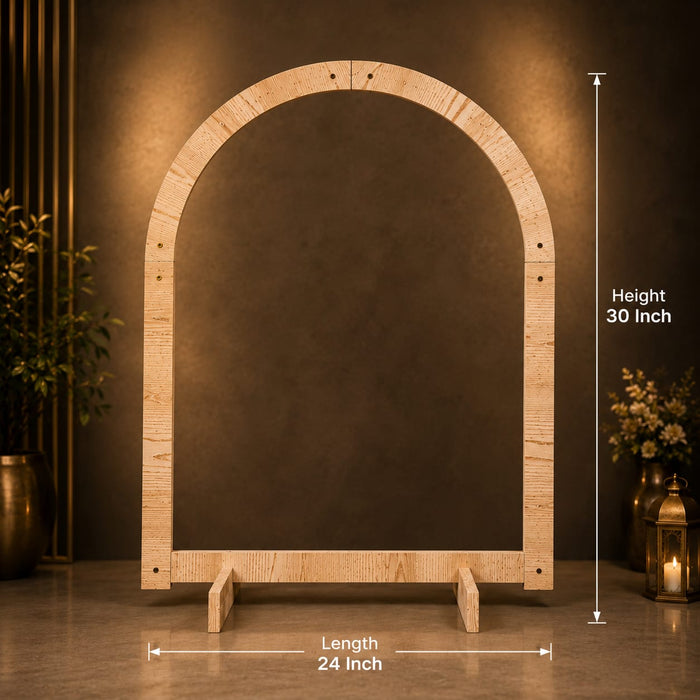 Premium Foldable Wooden Backdrop Stand | Available in Round, Hexagon & Arch Shapes | Elegant Event Decoration Frame