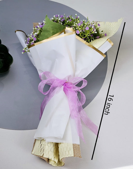 Ready to use Bouquet Artificial Flower White BabysBreath & Sunflower Gypsy Wrapped for Best Wishes,Gifting,Housewarming,Wedding,Office,Welcoming, Surprice,Gift for her/him Birthday,Anniversary