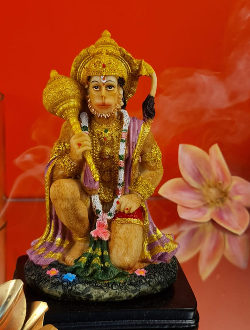 SATYAM KRAFT 1 Pc Lord Hanuman Ji Lightweight Idol for Home Decoration and Puja mandir, car Dashboard, Decor Statue, murti (Pack of 1)