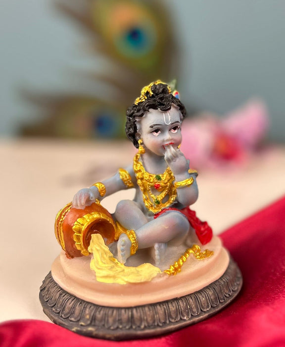 1 Piece Shree Krishna Idol Laddu Gopal Home Decor Murti for Living Room,Office, Mandir,Pooja,Showpiece,Gift,Table Showcase Item Statue for Janmashtami.