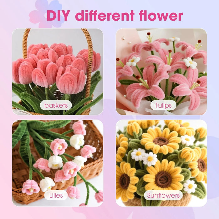Multicolor Pipe Cleaners for Craft / Vacation – Chenille Stems for DIY Crafts, School Projects & Flower Making
