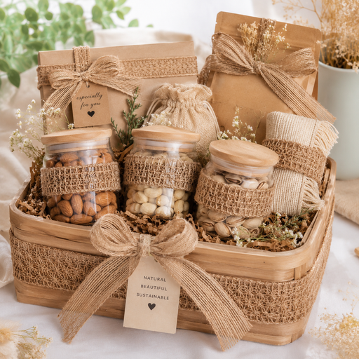 4 Pcs (8 meter)Premium Decorative Jute Lace Ribbons Combo Pack | Jute Lace Rolls for Hampers, Toran, DIY Crafts & Gift Decoration