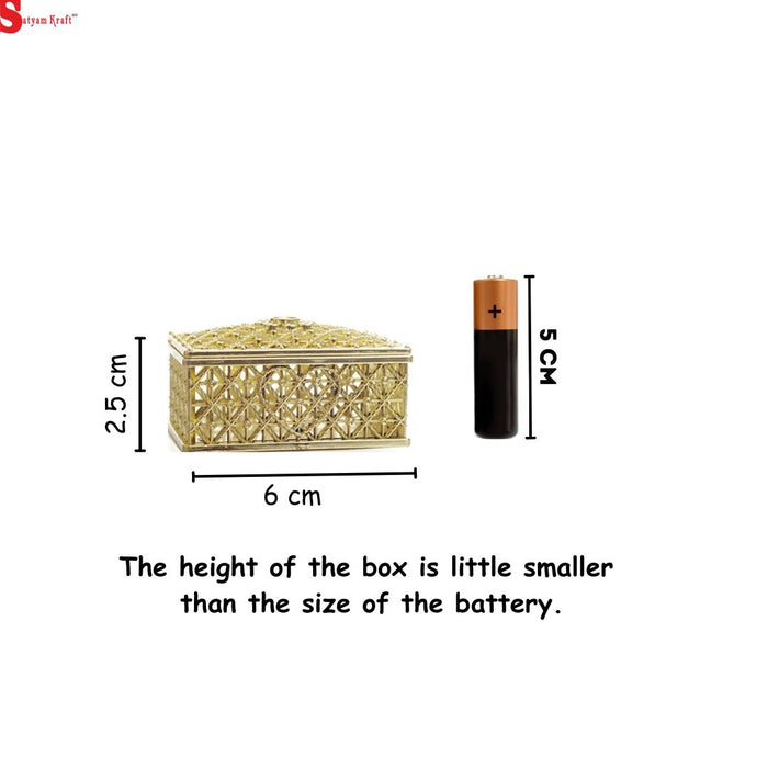 Rectangle Shape Golden Decorative Box For Mini Storage, Gift Box, Ring Jewellery, Candy Container Case DIY, Wedding Gift, Return Gift, Christmas Decoration Items (Golden Boxes)
