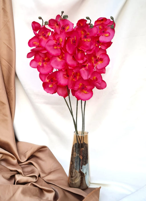 3 Pcs Artificial Gladiolus Mix Orchid Flower For Gifting, Home, Bedroom, Garden, Balcony, Office Corner, Living Room,Restaurant Centerpieces Decoration and Craft (Without Vase Pot)