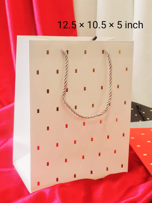 SATYAM KRAFT Large Paper Bag Goodie Bags With Handle Gift Paper bag, Carry Bags, gift For Valentine Gifting, marriage Return Gifts, Birthday, Wedding, Party, Season's Greetings(Mix Color) (Large)