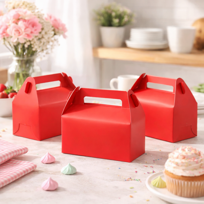 RED Decorative Folding Paper Gift Boxes For Gifting Chocolates, Dryfruits Items - Fancy Decorative packaging In Marriage Pooja Function Packing (Red)