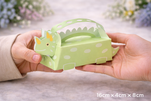 Dinosaur Theme Favor Folding Storage Box for Return Gift, Birthday, Valentine's Day - Boxes, Perfect for Packing Chocolate, Dry Fruits, and Invitations (Green)