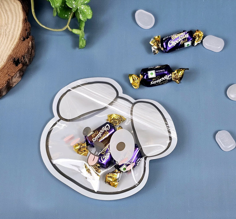 50 Pcs Cute Animal Design Ziplock  Pouches  For Gifting, Return Gifts, Birthday, Baby Shower, Party Pouches | Chocolate & Dry Fruit Packing