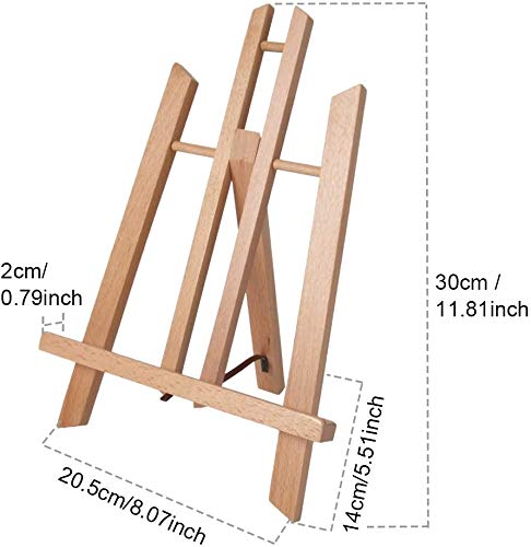 SATYAM KRAFT Pack of 1 Set, 50 cm Foldable and Lightweight, Wooden Tripod  Easel Stand with 12x12 Inch Canvas Sheet for displaying Artwork, Christmas