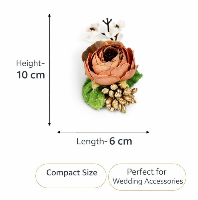 Brown Shaded colour Artifical Flower stylish Brooches Ready to use flower bunch for any occation, Hamper decoraton, Toran decoration stylish brooches.