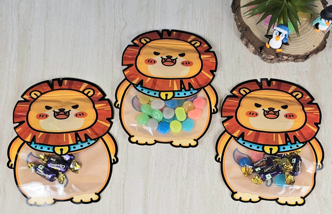 20 Pcs Animal Design Ziplock  Pouches  For Gifting, Return Gifts, Birthday, Baby Shower, Party Pouches | Chocolate & Dry Fruit Packing