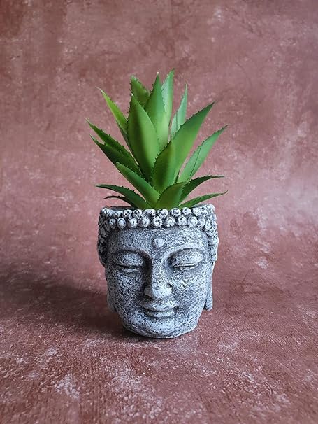 SATYAM KRAFT 1 PC Mini Artificial Green Succulent with Aesthetic Ceramic Pot, Indoor Faux Flower Plant to Add Charm to Your Home Decor, Perfect for Gifting, Elegant Shelf, and Office Desk(Pack of 1)