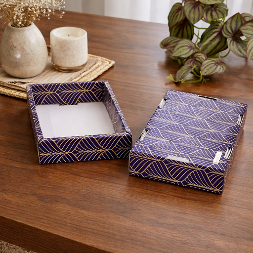 7*10 inch Multipurpose Decorative Folding Paper Box-Rectangle Cardboard Box, DIY Tray for Gift Hamper, Gifting (Cardboard Folding Paper Box-Without Net)