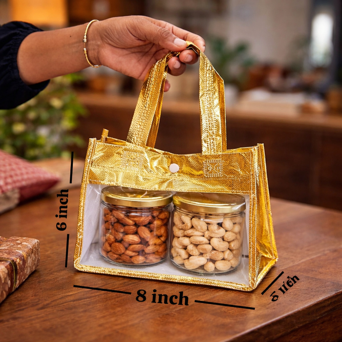 Golden Transparent Window bag